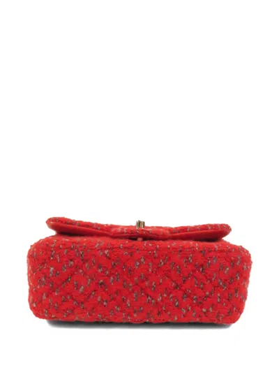Chanel 20 Mini Flap Tweed Shoulder Bag In Red