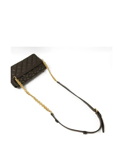 Pre-owned Chanel Quilted Chain-link Belt Bag In Black