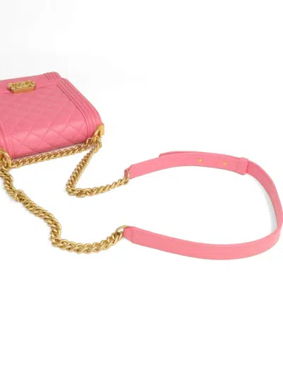 Pre-owned Chanel North South Boy Cc Turn-lock Shoulder Bag In Pink