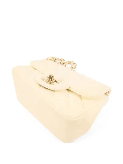 Pre-owned Chanel Cc Classic Turn-lock Mini Flap Shoulder Bag In Neutral