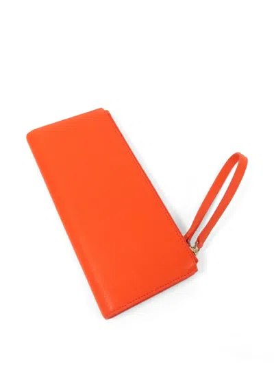 Pre-owned Givenchy Logo Wallet In Orange