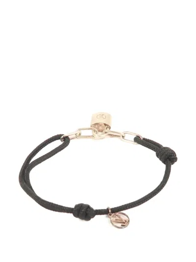 Pre-owned Louis Vuitton Lockit Cord Bracelet In Silver