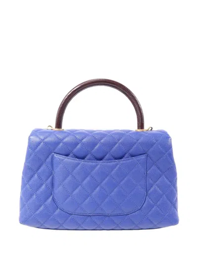 Chanel Coco Handle Quilted Tote Bag In Blue