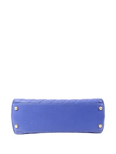 Chanel Coco Handle Quilted Tote Bag In Blue