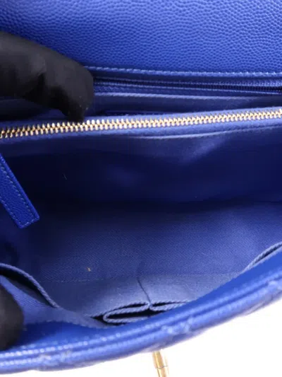 Chanel Coco Handle Quilted Tote Bag In Blue