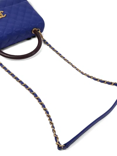 Chanel Coco Handle Quilted Tote Bag In Blue
