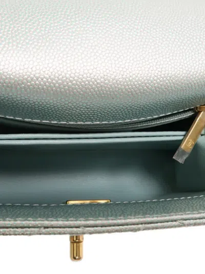 Pre-owned Chanel Mini Coco Handle Tote Bag In Blue