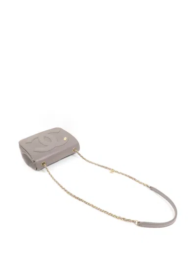 Pre-owned Chanel Cc Mania Flap Cross Body Bag In Gray