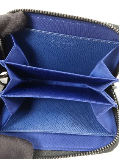Pre-owned Prada Logo-plaque Card Case In Black