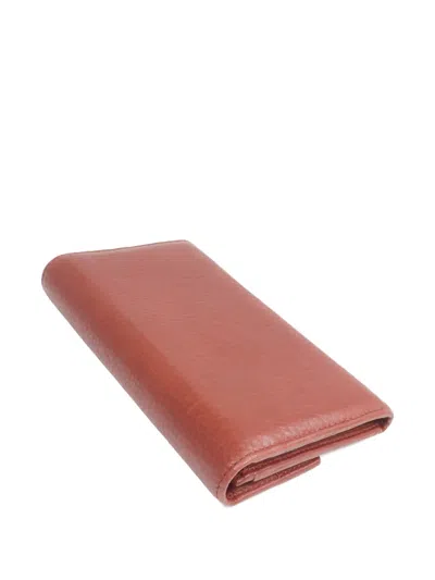 Pre-owned Gucci Gg Horsebit Wallet In Brown