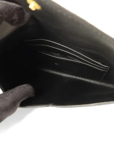 Pre-owned Prada Saffiano Leather Envelope Wallet In Black
