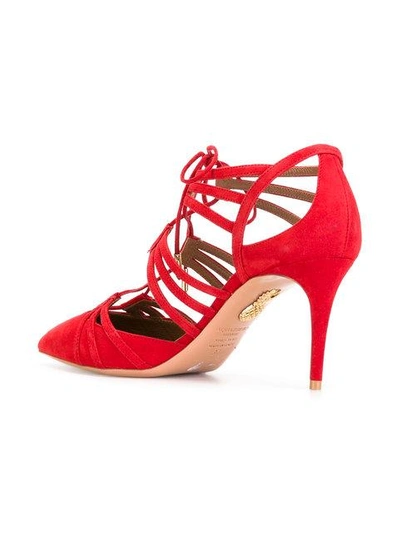 Shop Aquazzura 'roma' Pumps - Red