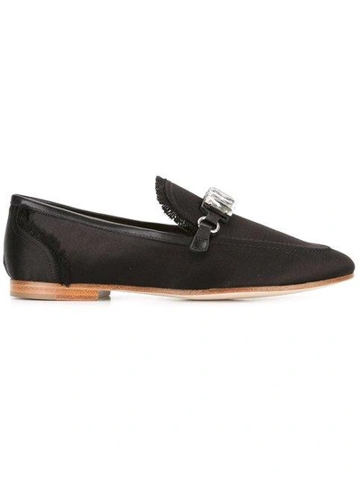 Shop Giuseppe Zanotti Clover Loafers In Black