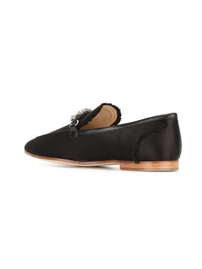 Shop Giuseppe Zanotti Clover Loafers In Black