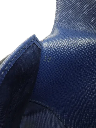 Pre-owned Prada Leather Wallet In Blue