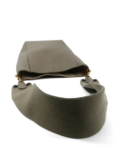 Pre-owned Celine Sangle Leather Shoulder Bag In Gray
