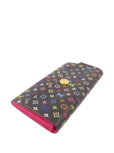 Pre-owned Louis Vuitton Monogram Multicolore Sarah Wallet In Black