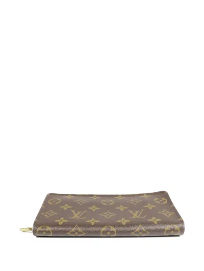 Pre-owned Louis Vuitton Monogram Zip Wallet In Brown