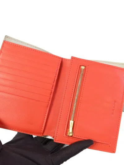 Pre-owned Celine Strap Leather Wallet In Gray
