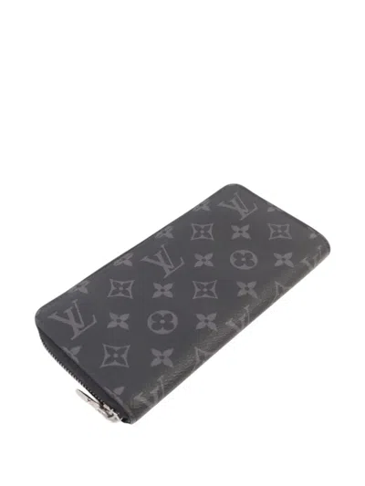 Pre-owned Louis Vuitton Monogram Eclipse Zippy Wallet In Black
