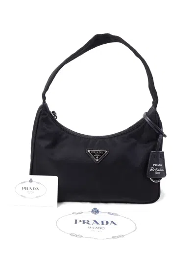 Pre-owned Prada Re-edition 2000 Mini Handbag In Black