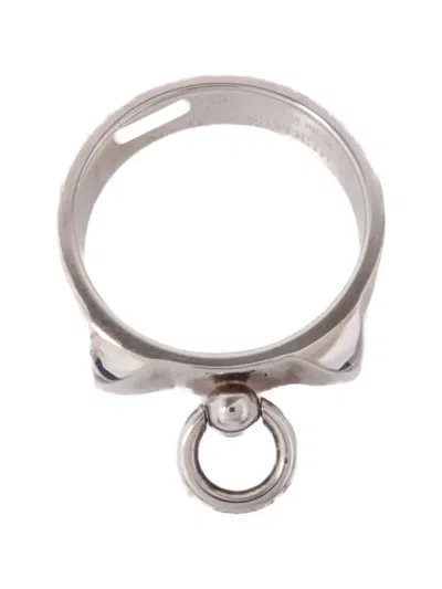Pre-owned Hermes Collier De Chien Ring In Silver