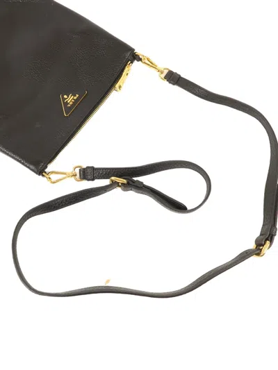 Pre-owned Prada Leather Shoulder Bag In Black