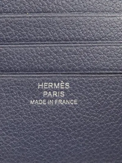 Pre-owned Hermes Copernic Mc2 Wallet In Blue