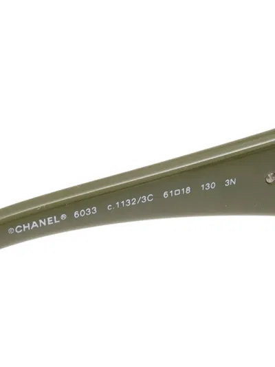 Pre-owned Chanel Cc Oversized-frame Sunglasses In Green