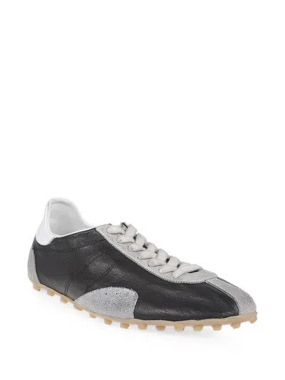 Maison Margiela Sneakers Sprinters In Suede And Leather With Vintage Finish In Black