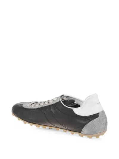 Maison Margiela Sneakers Sprinters In Suede And Leather With Vintage Finish In Black