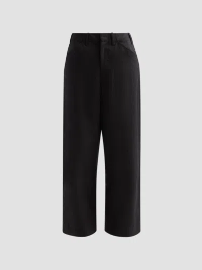 Rag & Bone Irina Contrast Stitch Straight Leg Ponte Pants In Black