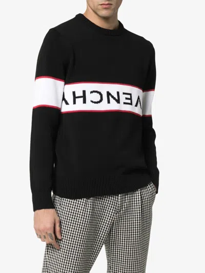 Givenchy Black Upside Down Logo Cotton Sweater In Multi