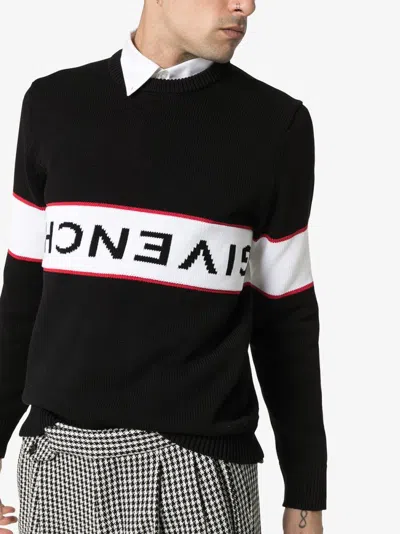 Givenchy Black Upside Down Logo Cotton Sweater In Multi
