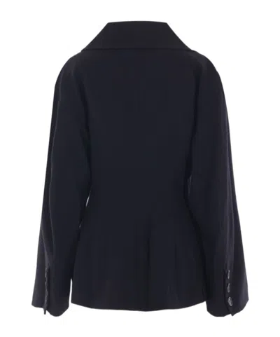 Yohji Yamamoto Double-breasted Buttoned Jacket In Black