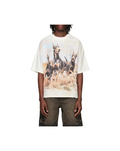 Represent T Shirt Western Doberman Graphic Crew Neck In Neutral