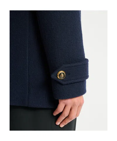 Balmain Double Breasted Coat Notch Lapels Buttons In Blue
