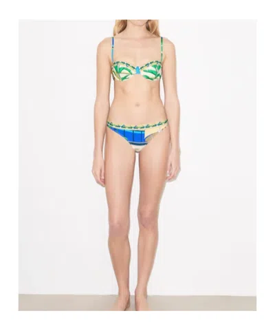 Tory Burch Printed Bikini Top In Black