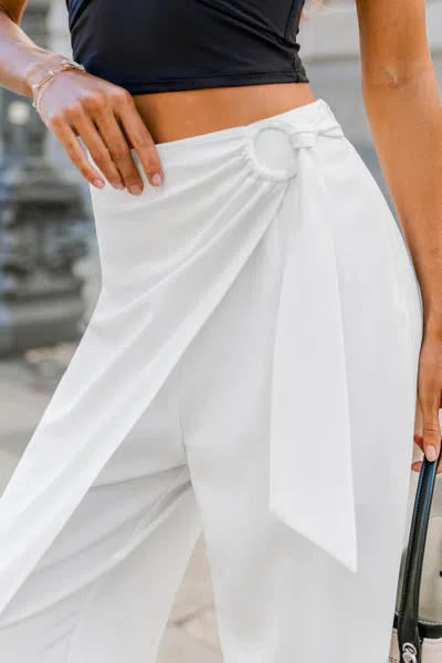 Cupshe Fast Forward White Pants In White
