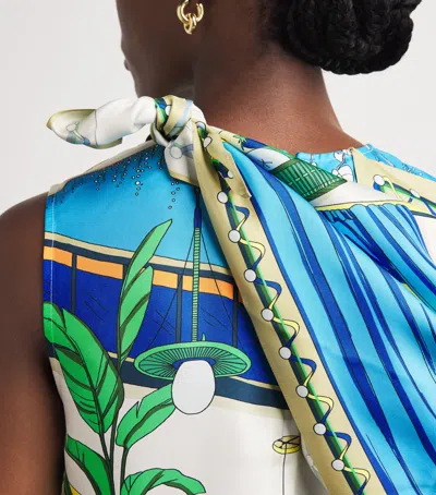 Tory Burch Silk Printed Cape And Top In Multi