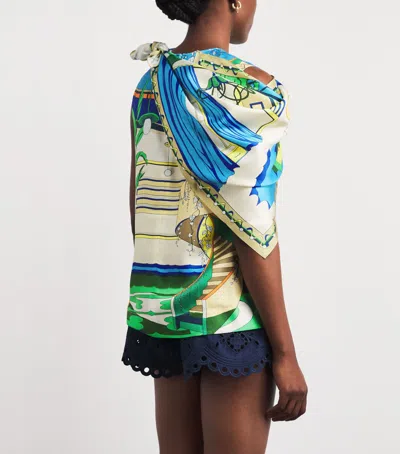 Tory Burch Silk Printed Cape And Top In Multi