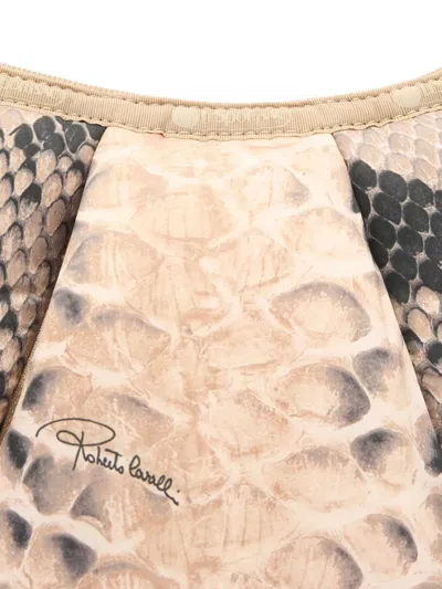 Roberto Cavalli Venezia Python-embossed Tote Bag In Neutral