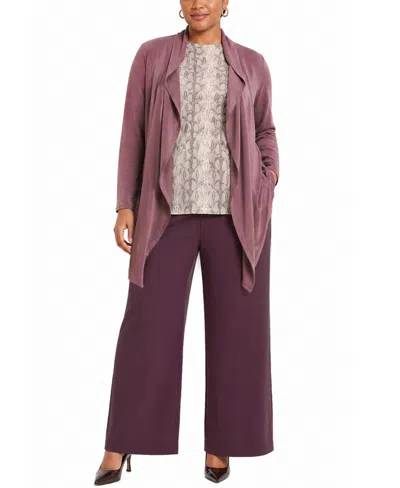 Coin 1804 Plus Size Python Mesh Long-sleeve Top In Neutral