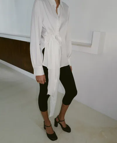 Mango Side Knot Shirt In Red