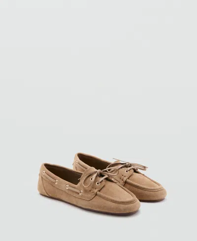 Mango Suede Driving Shoes In Sand