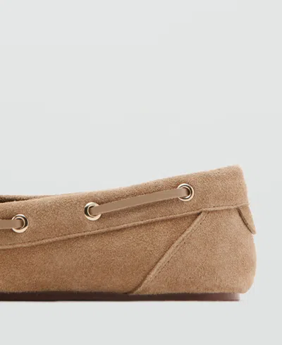 Mango Suede Driving Shoes In Sand