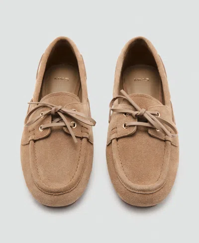 Mango Suede Driving Shoes In Sand