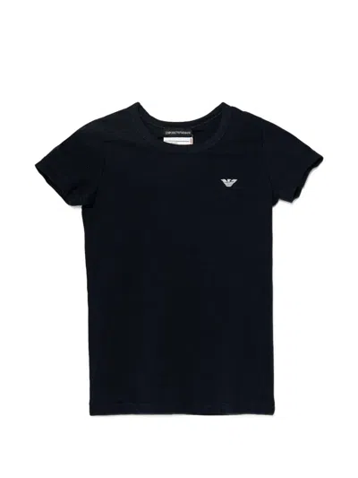 Armani Exchange Logo-embroidered T-shirt In Black