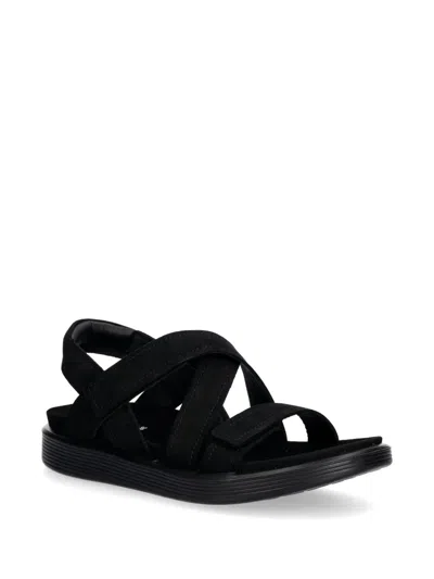 Ecco Crossover Touch-strap Sandals In Black