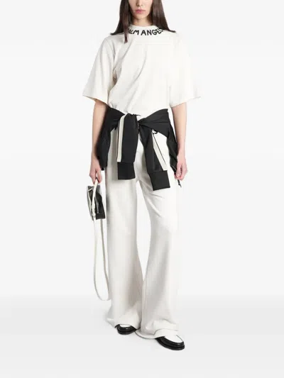 Palm Angels Logo-print Drawstring Track Pants In White